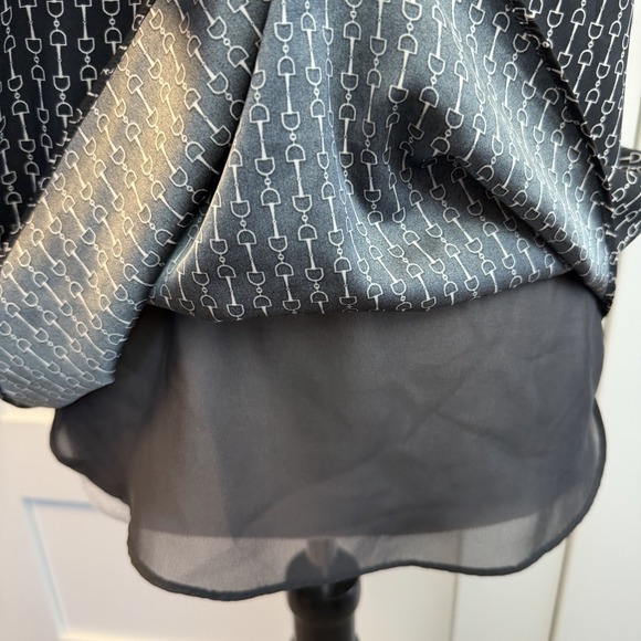 Express Camisole Tank Top Womens M Black White Horse Bit Buckle Design Loose Fit - Picture 7 of 10